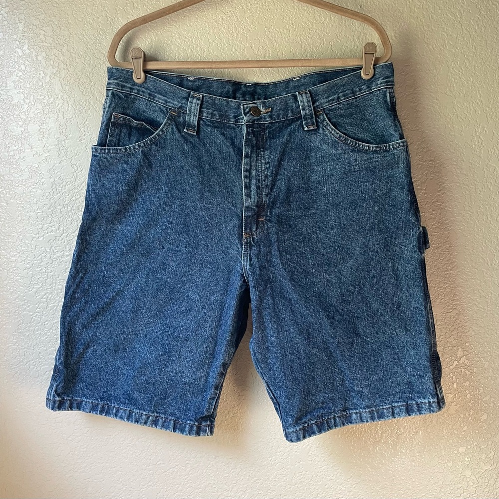 Wrangler Mens Denim Carpenter Jorts Bermuda Shorts Baggy High Rise Blokette 36